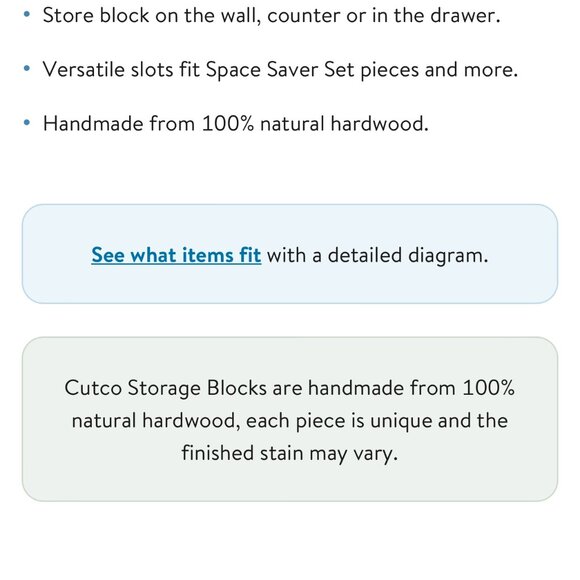 CUTCO Space Saver‎ Set Block - 5 slot  CURRENTLY PRODUCT ON WEBSITE (retails for - Picture 2 of 8